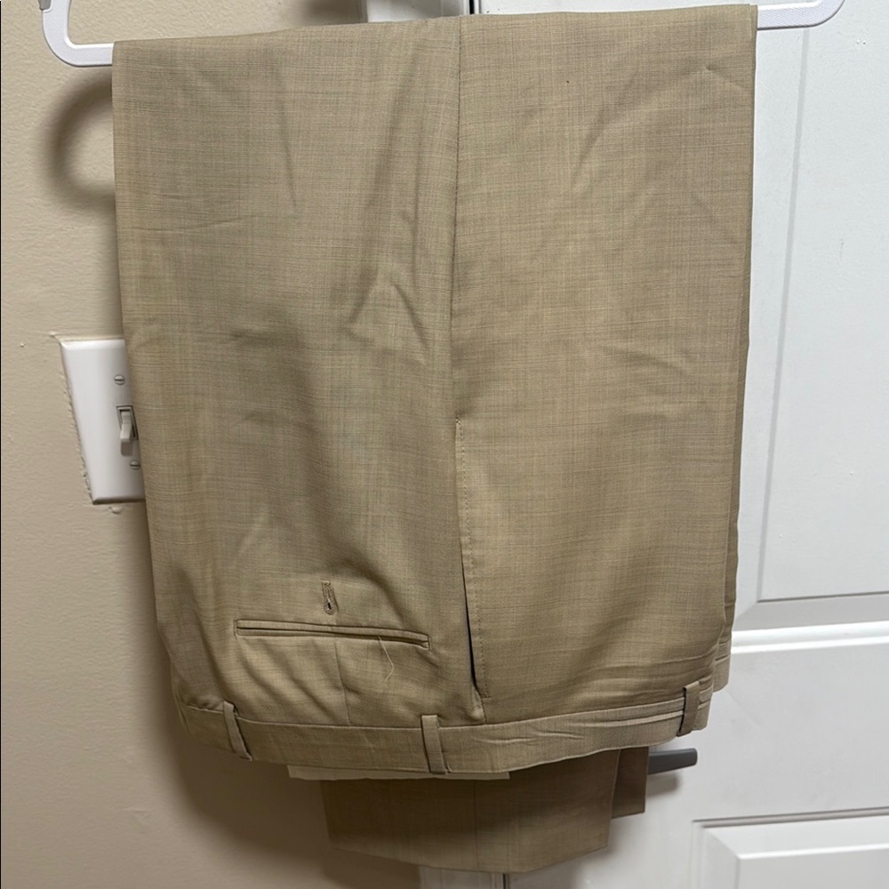 Jos. A. Bank Tan Dress Pants Flat-Front Classic